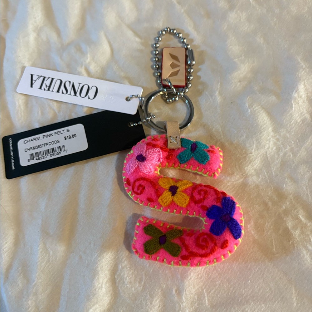 Consuela Vibrant Pink Floral Keychain